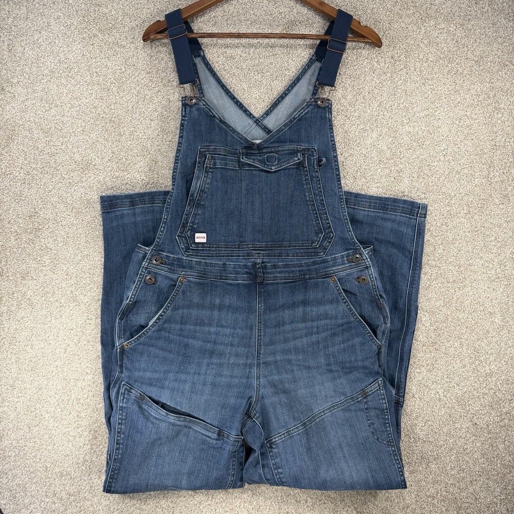 DULUTH‎ Trading Company W's Double Flex Denim Jean Bib Work Overalls Cargo Sz 16